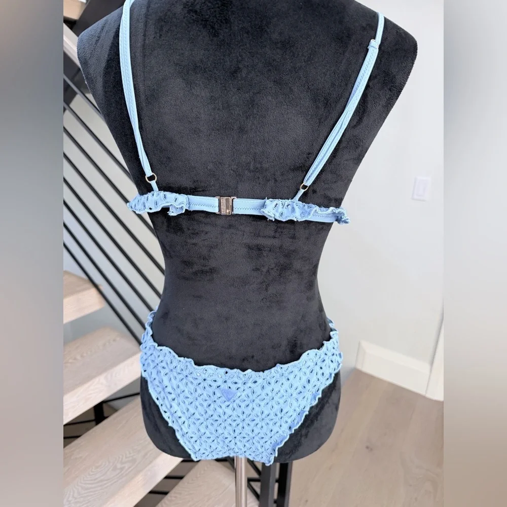 New Guess Blue Patterned Bikini Swimwear Swimsuit 2 piece Set size S